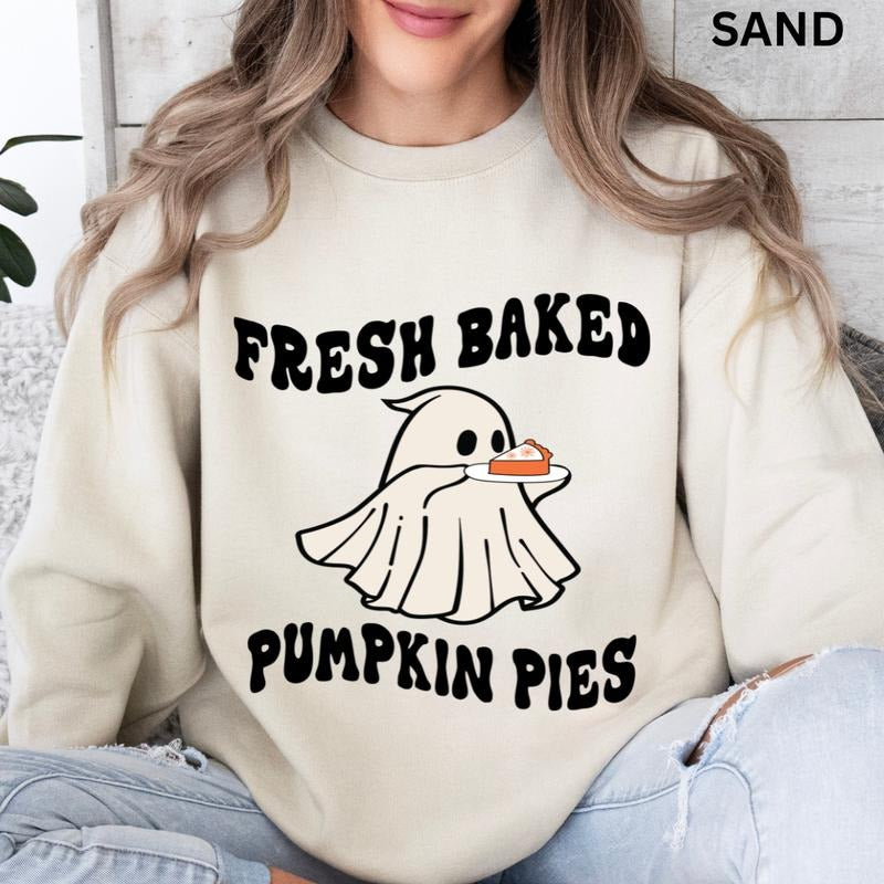 Oversized Pumpkin Pie Crewneck, Fresh Baked Pumpkin Pie Crewneck, Fall Pumpkin Sweatshirt, Graphic Oversized Halloween...