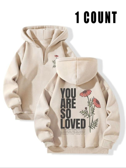 "Oversized Religious Half Zip Hoodie