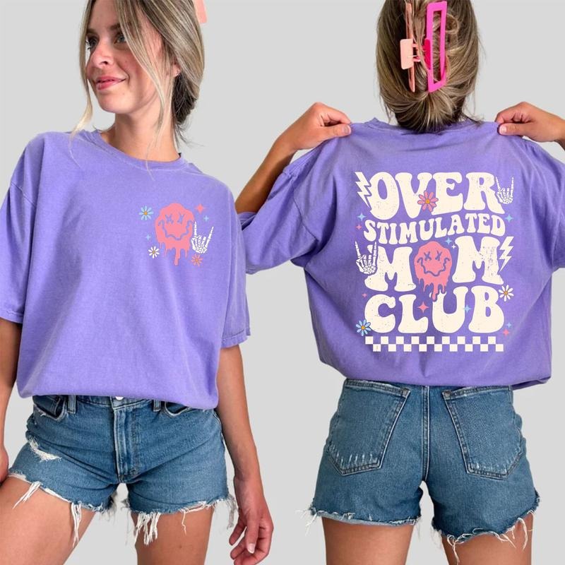 Overstimulated Moms Club Shirt Retro Mama Distressed Mama Shirt Shirt Mom Funny Mom Shirt T-Shirts, Hoodie, Sweatshirt