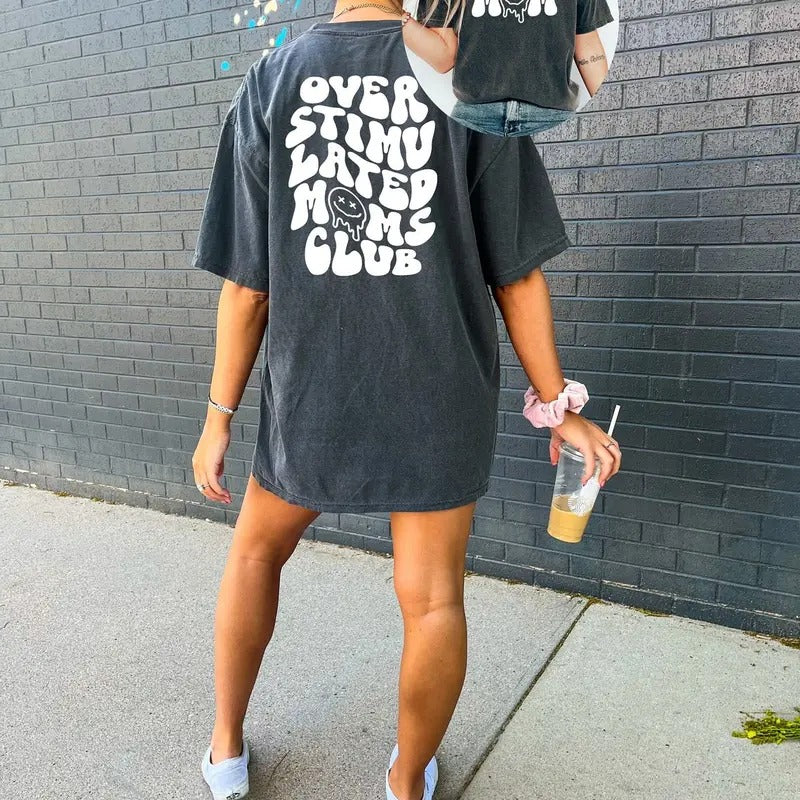 Overstimulated Moms Club, New Mom Shirt, Pregnancy Announcement, Mothers Day Gift Hoodie Sweatshirt | PrintMintTees.com