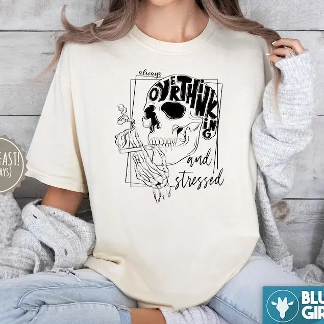 Overthingking And Stress Hoodie and Sweater; T-shirt Sweatshirt | PrintMintTees.com