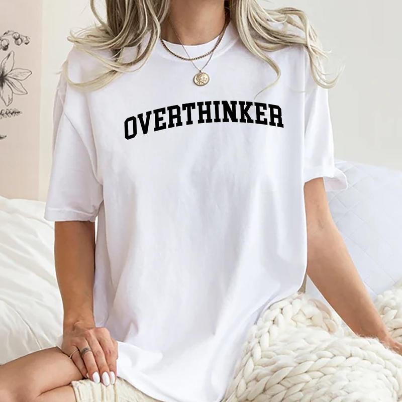 Overthinker Shirt, Overthinking T-shirt, Overthinkers Club Graphic Printed Tee, Overthink Soft Fabric Short Sleeve...