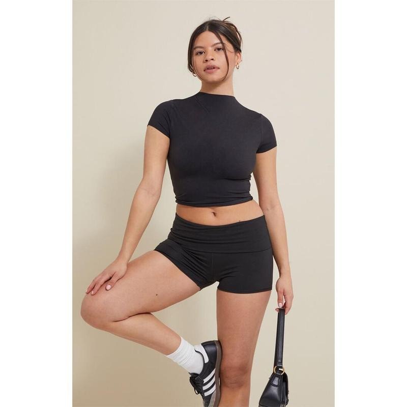 PAC 1980 Women's Active Black Kimberly T-Shirt Hoodie Sweatshirt | PrintMintTees.com