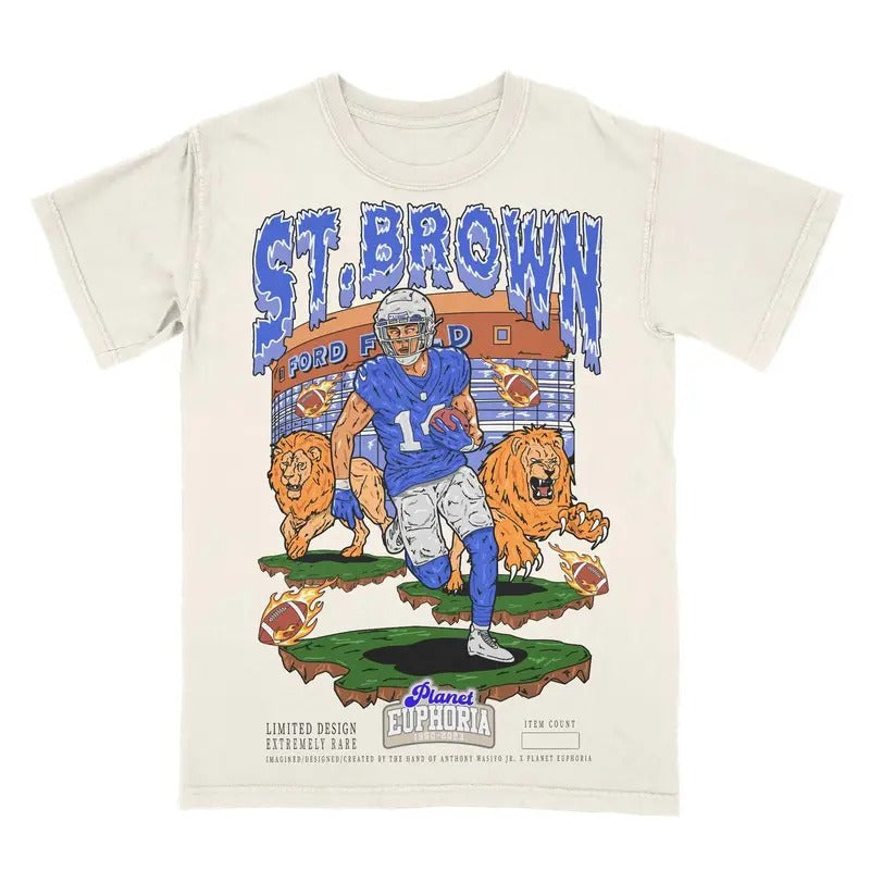 PE Amon-Ra St. Brown Planet Euphoria Shirt, Vintage 90s Unisex Tee Various Sizes and Colors, shirt trend Hoodie Sweatshirt