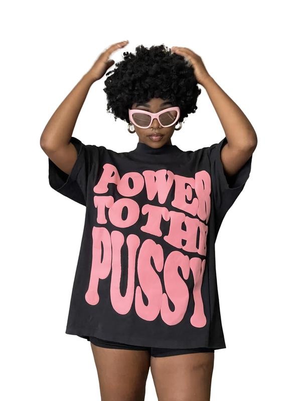 POWER TO THE P OVERSIZED T-SHIRT 100% Shrink-Free Cotton Hoodie Sweatshirt | PrintMintTees.com