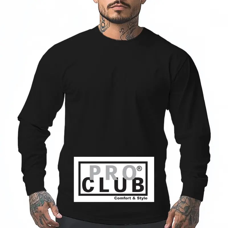 PROCLUB Heavyweight Long Sleeve T Shirts for Men Hoodie Sweatshirt | PrintMintTees.com