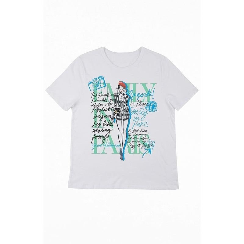 PacSun Women's Emily In Paris Newspaper T-Shirt Hoodie Sweatshirt | PrintMintTees.com