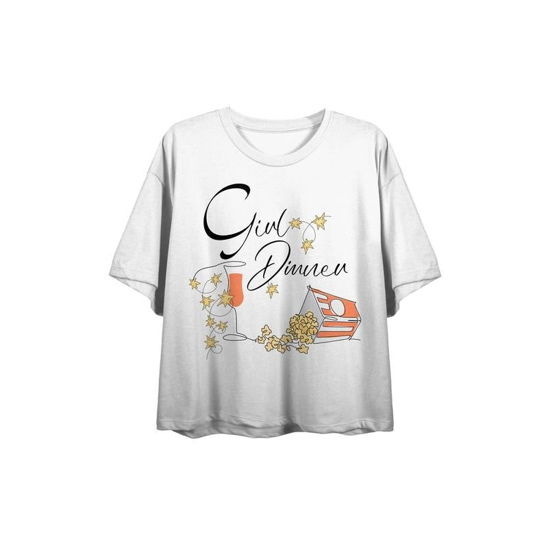 PacSun Girl Dinner Popcorn & Wine Cropped T-Shirts, Hoodie, Sweatshirt