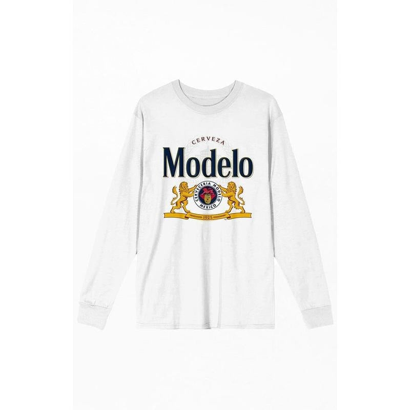 PacSun Women's Modelo Beer Logo Long Sleeve T-Shirtstyle{n002}2 Shirt Hoodie Sweatshirt | PrintMintTees.com