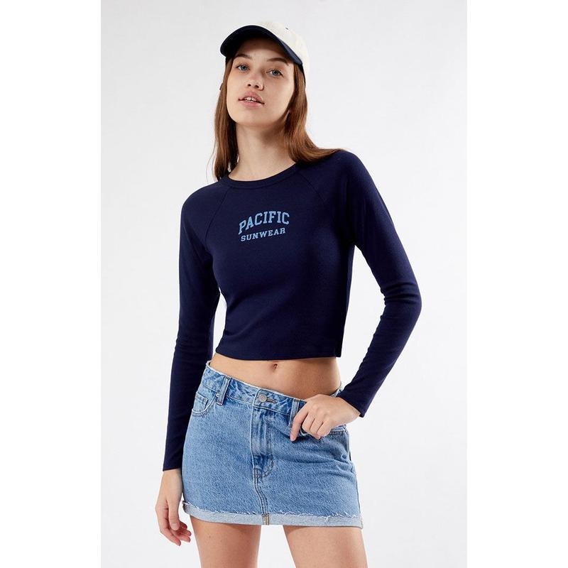PacSun Women's Pacific Sunwear Arch Long Sleeve T-Shirtstyle{n002}2 Shirt Hoodie Sweatshirt | PrintMintTees.com