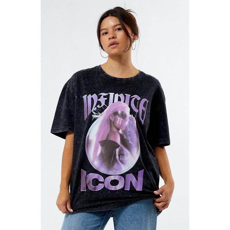 PacSun Women's Paris Hilton Infinite Icon Chrome Oversized T-Shirt Hoodie Sweatshirt | PrintMintTees.com