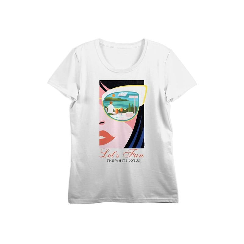 PacSun Women's White Lotus Half Face T-Shirt Hoodie Sweatshirt | PrintMintTees.com