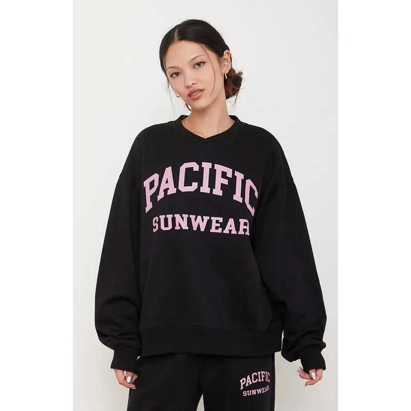 Pacsun Women's Pacific Sunwear Varsity Crew Neck Sweatshirt Shirt Hoodie | PrintMintTees.com