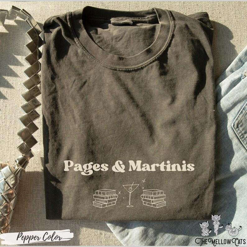 Pages & Martinis Martini Shirt Bookish Hot Read Books Shirt Banned Books Club Book Tok Funny Smut Reader Shirt Hoodie Sweatshirt
