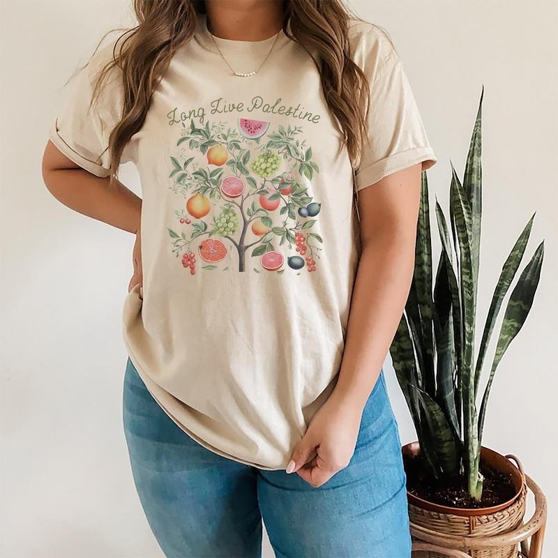 Palestinian Fruits Human Rights Free Palestine Free Palestine Gaza Shirt Casual Cotton Top Womenswear Check Comfortable Shirt Hoodie Sweatshirt