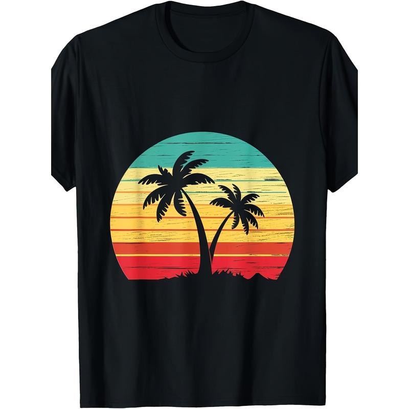 Palm Tree Sunset Tropical Beach Summer Vacation T-shirt Made in USA Hoodie Sweatshirt | PrintMintTees.com
