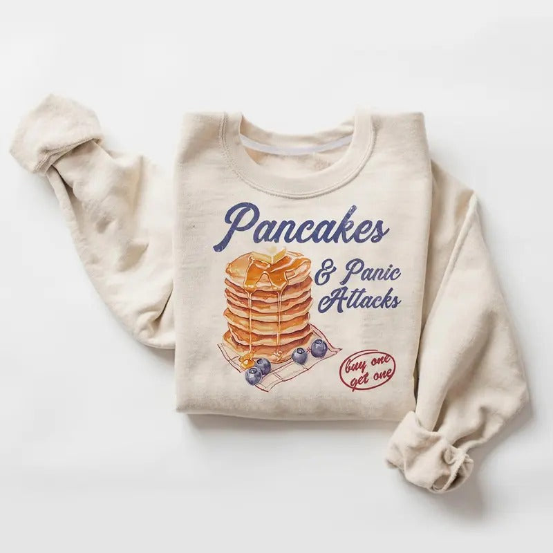 Pancakes Panic Attacks Funny Mental Health Mental Health Womenswear Prints T-Shirts, Hoodie, Sweatshirt