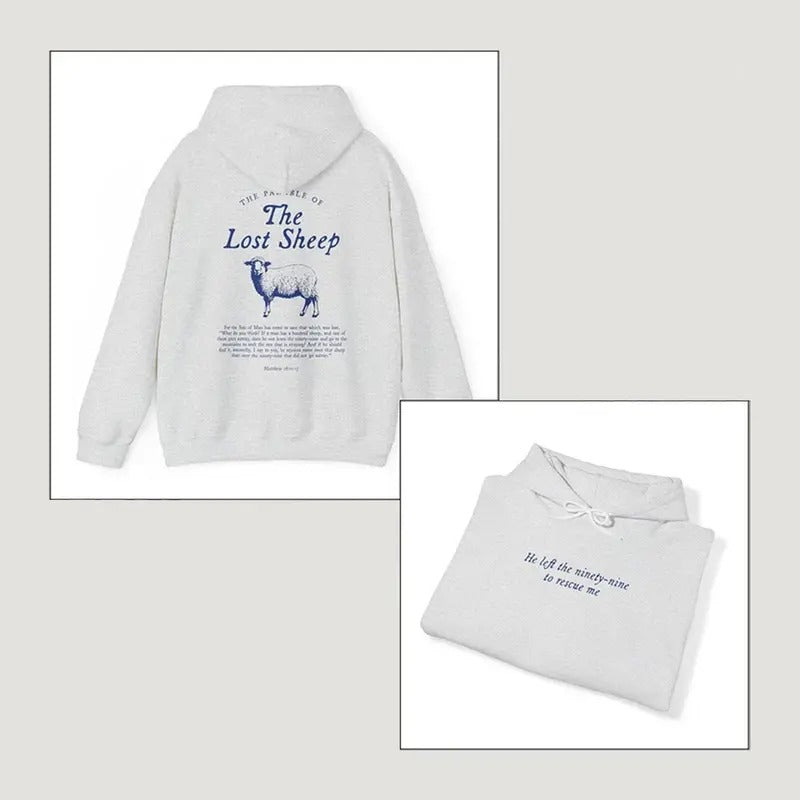 Parable of the Lost Sheep Bible Verse Hoodie Faith Based Clothing Worship Gospel Sweatshirt Minimalist Christian Catholic...