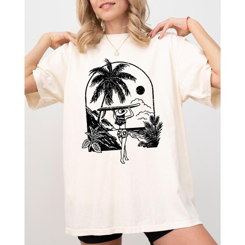 Paradise Summer Beach Surf Cowgirl Western Retro Hot Girl Summer Comfort Color T-Shirts, Hoodie, Sweatshirt