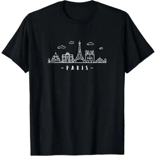 Paris France Capital-City Skyline Eiffel-Tower paris lovers T-Shirt Made in USA Hoodie Sweatshirt | PrintMintTees.com