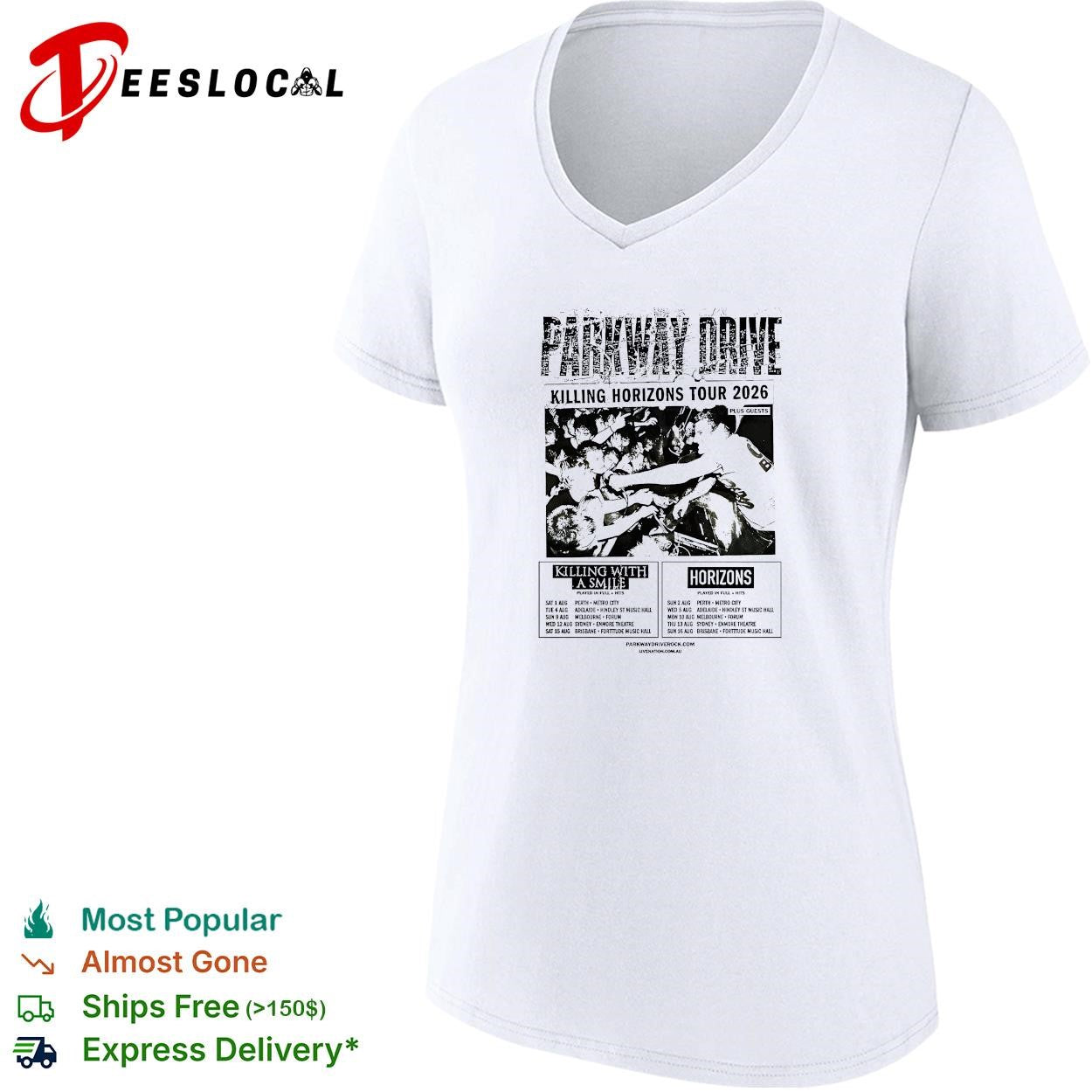 Parkway Drive Killing Horizons Tour 2026 band shirt