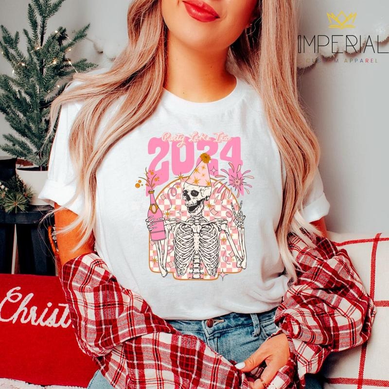 Party Like It's 2024 T-Shirt, New Years Eve Sweatshirt, NYE Sweatshirt, 2024 Sweatshirt Hoodie | PrintMintTees.com