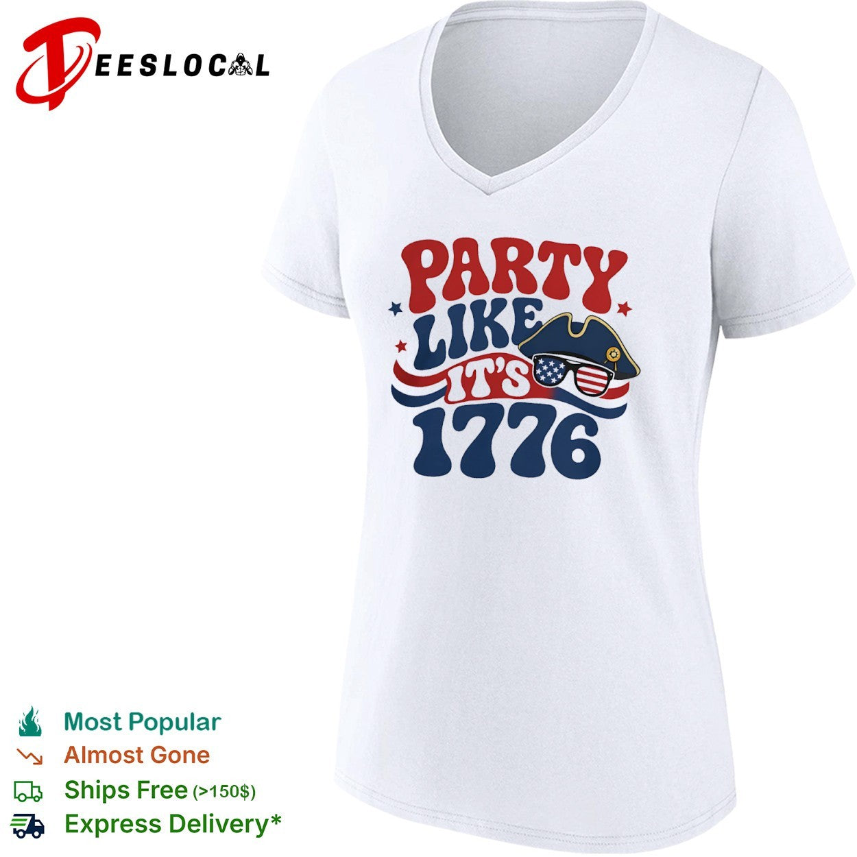 Party Like it is 1776 American Flag Sunglasses Revolutionary War Patriot shirt