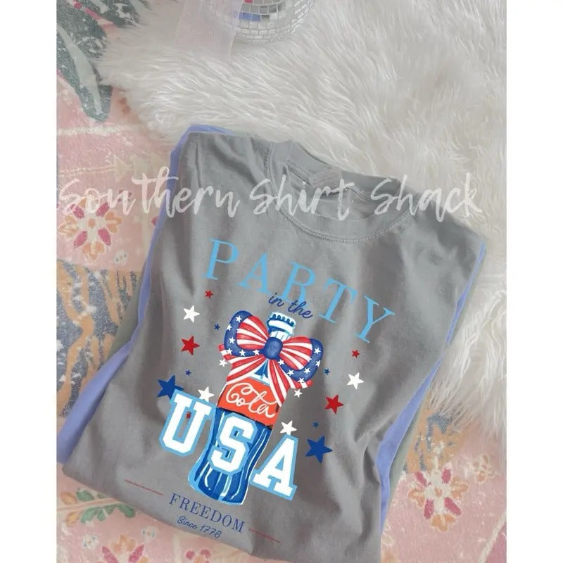 Party in the USA Cola T shirt  | granite comfort colors t shirt Hoodie Sweatshirt | PrintMintTees.com