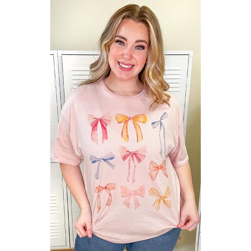 Pastel Bow Graphic T-Shirt Hoodie Sweatshirt | PrintMintTees.com