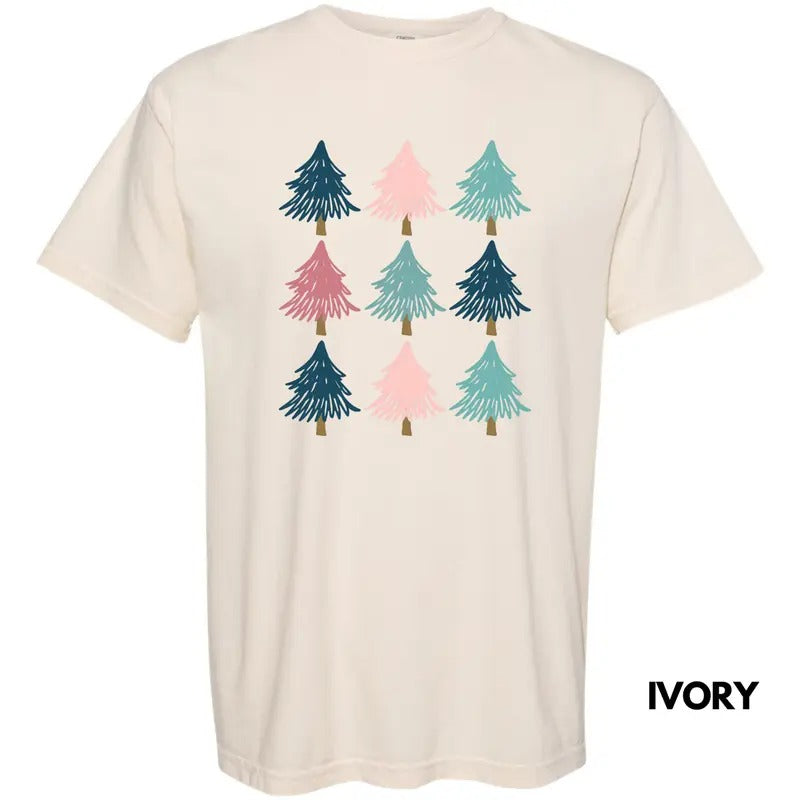 Pastel Tree Collage Comfort Colors T-Shirt Hoodie Sweatshirt | PrintMintTees.com
