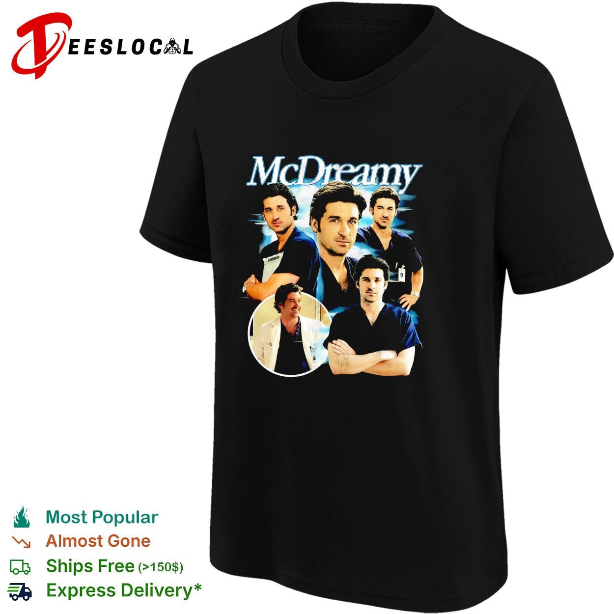 Patrick Dempsey McDreamy doctor portraits shirt