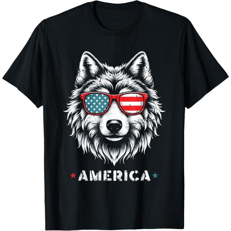 Patriotic 4th Of July Wolf USA American Flag Great Merica T-Shirt.made in usa Hoodie Sweatshirt | PrintMintTees.com