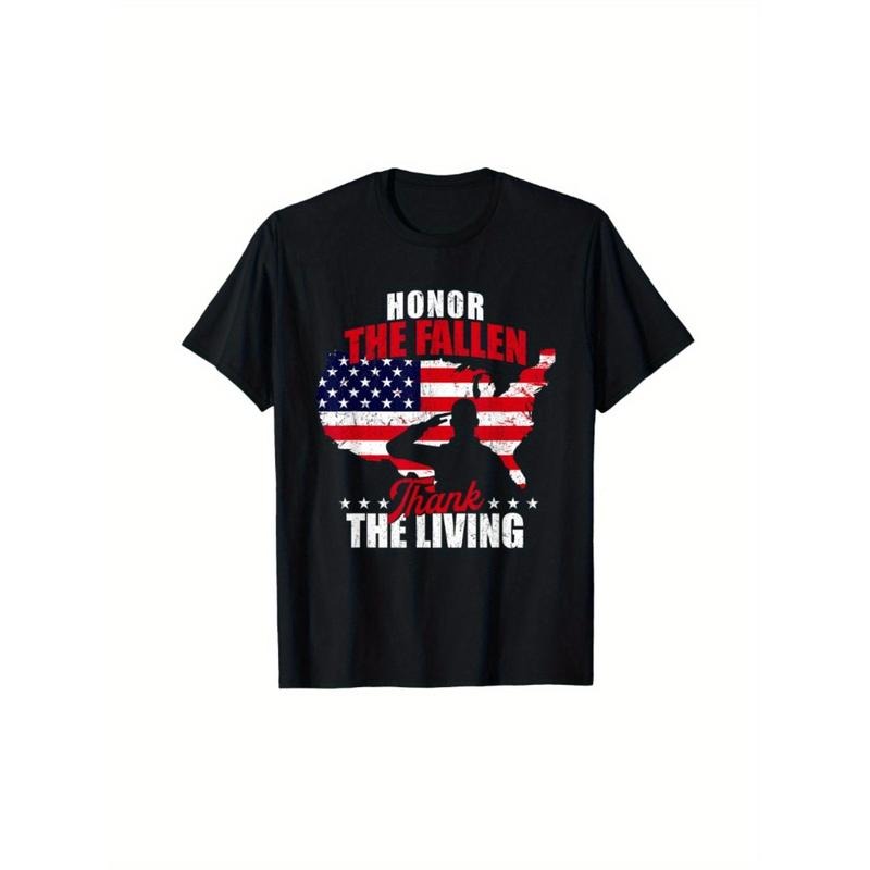 Patriotic Military T-Shirt - Honor The Fallen, Thank The Living