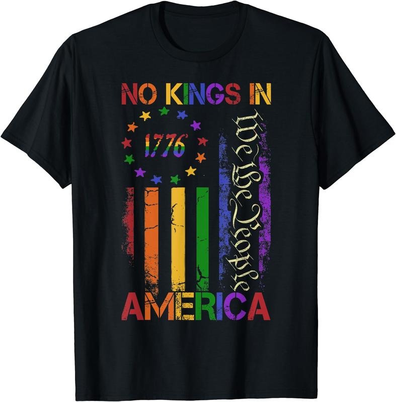 Patriotic Pro Democracy Protest June 14 No Kings America Cotton Short Sleeve T-Shirts, Hoodie, Sweatshirt