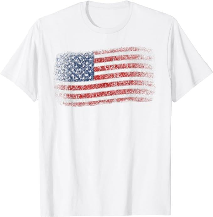 Patriotic Shirts For Men, American Flag 4th of July Vintage USA Flag T-Shirt Menswear Casual Cotton Fashion Top Hoodie...