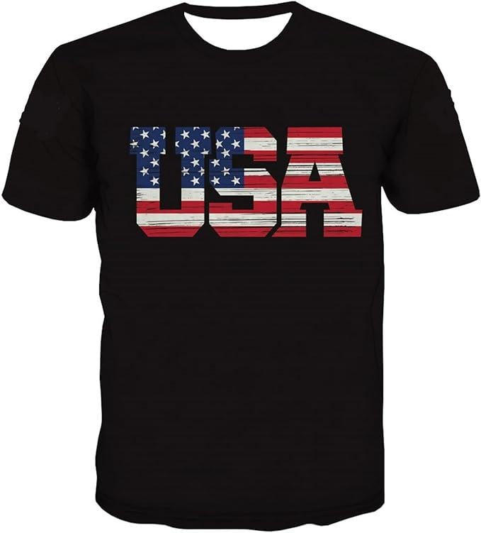 Patriotic Shirts For Men, American Flag T Shirt Men July 4th Patriotic USA Stars and Stripes T-Shirt Menswear Top Casual...