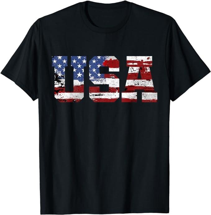 Patriotic Shirts For Men, American Flag USA United States Of America US 4th of July T-Shirt Menswear Top Casual Cotton...