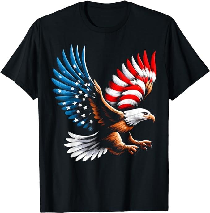 Patriotic Shirts Bald Eagle & Patriotic American Flag 4th July Menswear Top Casual Cotton Basic Shirt Hoodie Sweatshirt