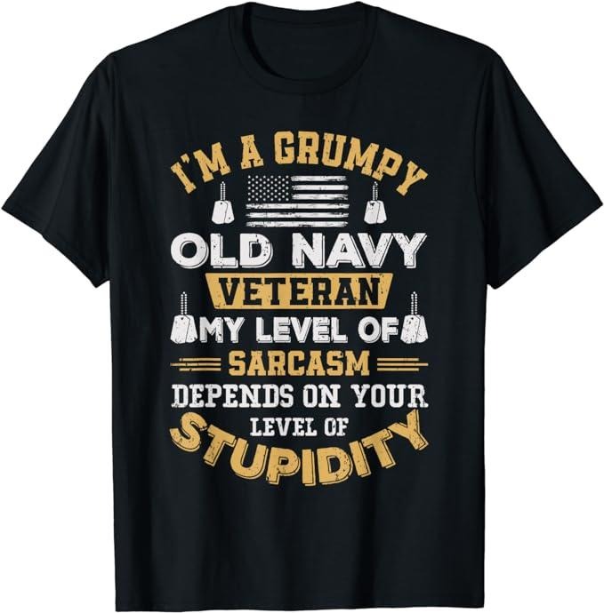 Patriotic Shirts For Men, Grumpy Old Veteran Patriotic Funny Military Veteran USA T-Shirt Menswear Top Casual Cotton Tee...