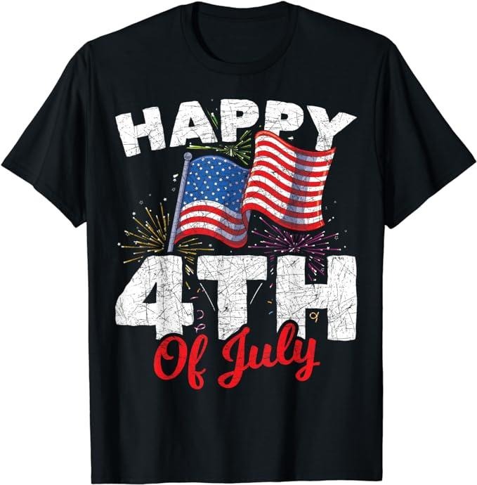 Patriotic Shirts For Men, Happy 4th Of July Patriotic American US Flag 4th Of July T-Shirt Menswear Top Casual Cotton...