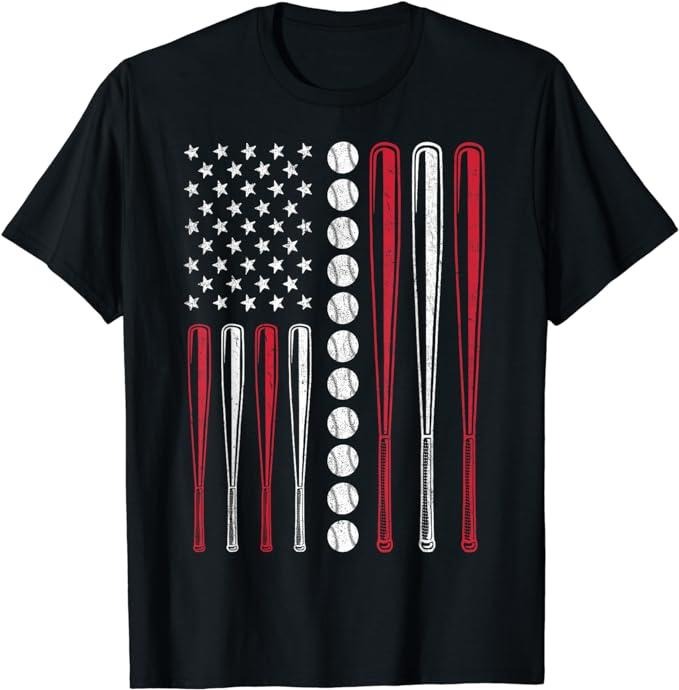 Patriotic Shirts Patriotic Baseball 4th July USA American Flag Menswear Top Casual Cotton Basic T-Shirts, Hoodie, Sweatshirt