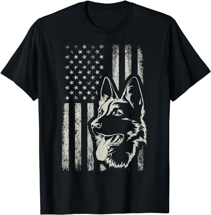 Patriotic Shirts Patriotic German Shepherd American Flag 4th July Shepherd Menswear Top Casual Cotton Basic Shirt Hoodie Sweatshirt