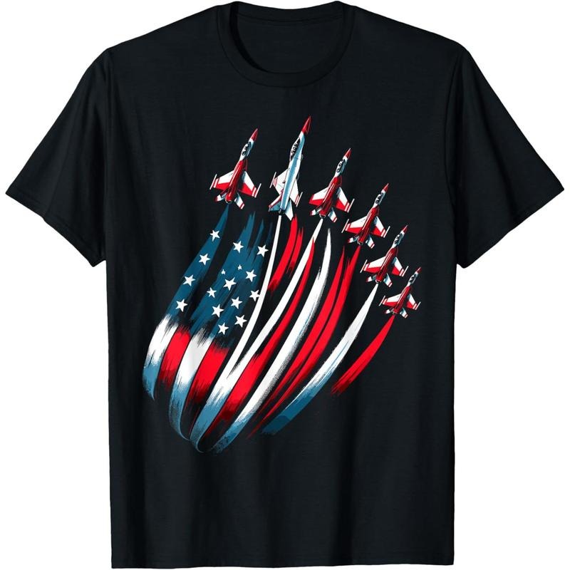 Patriotic USA Flag Fighter Jets Boys 4th of July T-Shirt made in usa Hoodie Sweatshirt | PrintMintTees.com