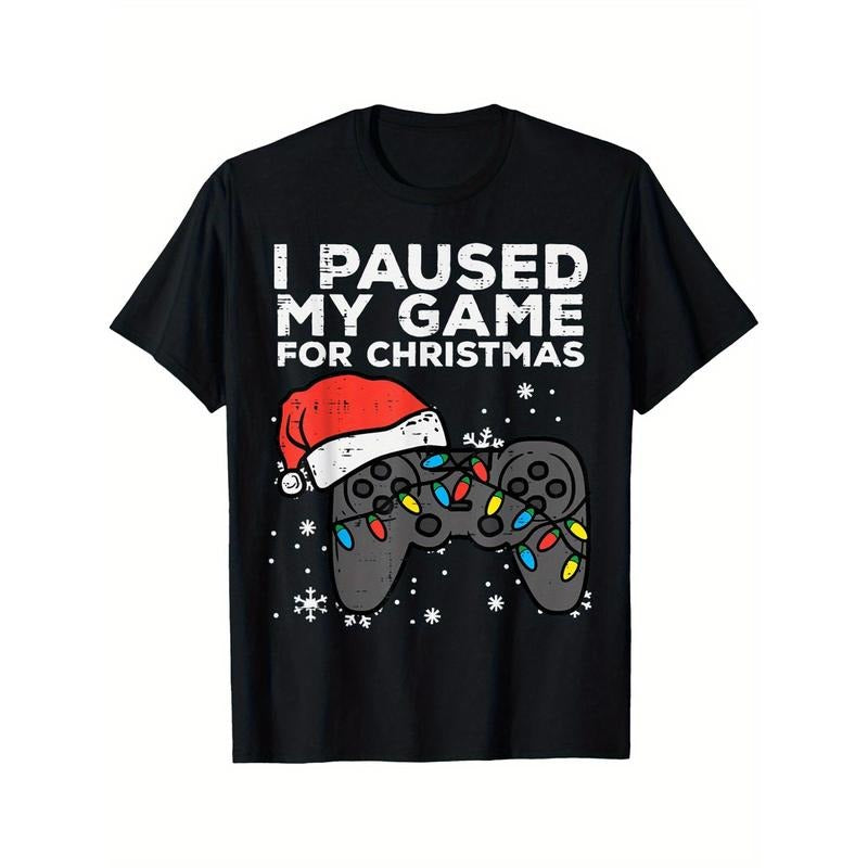 Paused My Game Christmas Gamer Xmas Men Boys Kids Youth Teen T-Shirt made in usa Hoodie Sweatshirt | PrintMintTees.com