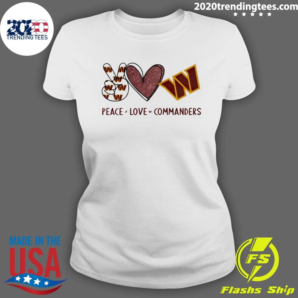 Peace Love Washington Commanders Football 2026 Shirt
