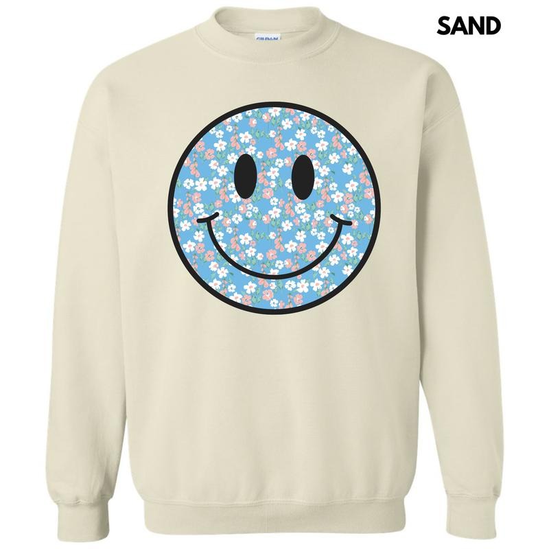 Peachy Blooms Happy Face Sweatshirt 'NLB' Shirt Hoodie | PrintMintTees.com