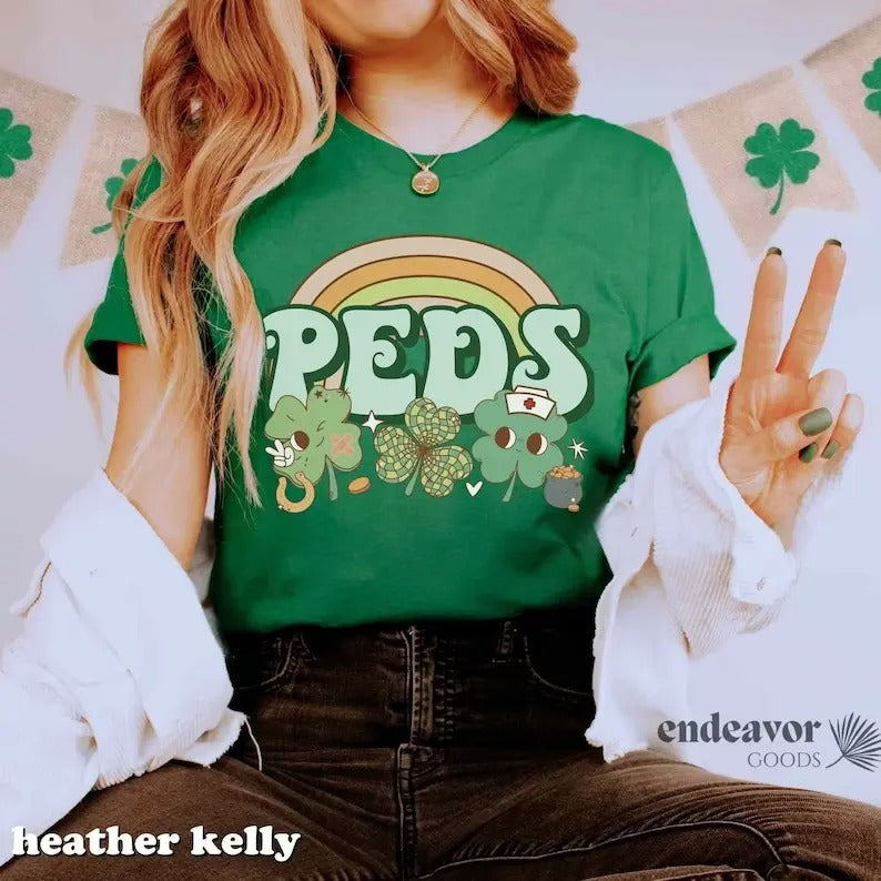 Pediatrics Nurse St Patrick's Day Hoodie and Sweater; T-shirts Sweatshirt | PrintMintTees.com