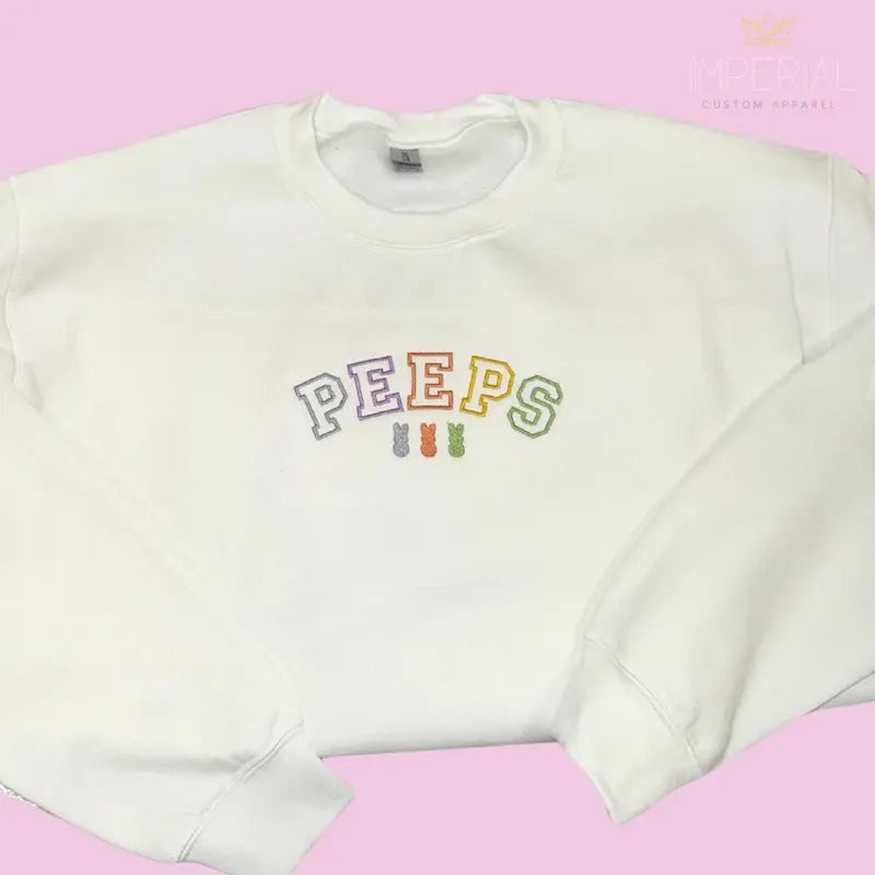 Peeps Easter Embroidered Sweatshirt, Peeps Sweatshirt, Easter Sweatshirt, Cute Gift Sweatshirt Shirt Hoodie
