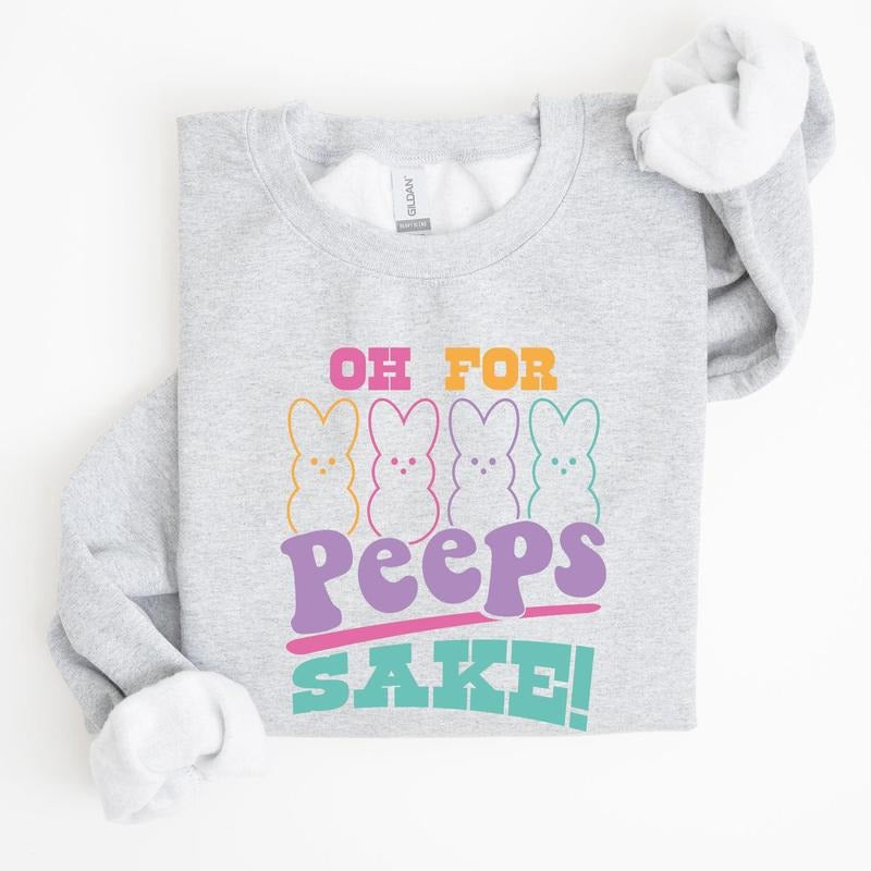 Peeps Sake Easter Retro Pastel Bunnies Crew Neck T-Shirts, Hoodie, Sweatshirt