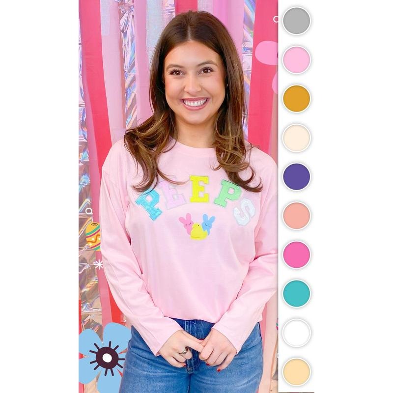 Peeps Sequin Easter Graphic Long Sleeve T-Shirt Hoodie Sweatshirt | PrintMintTees.com